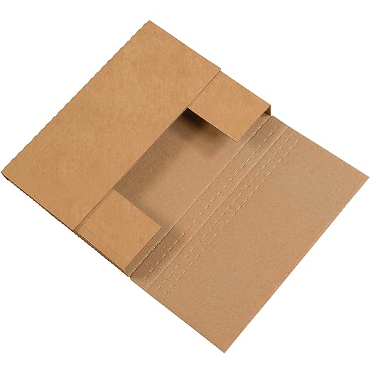 Tape Logic TLM962BFK Easy-Fold Mailers, 9 1/2" x 6 1/2" x 2", Kraft (Pack of 50)