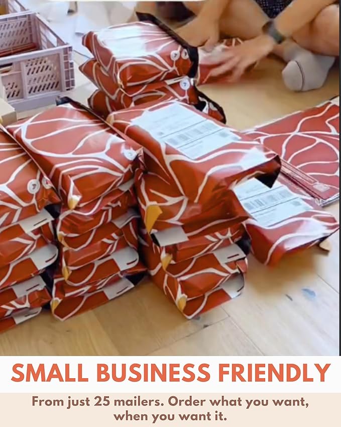 Poly Mailers 6 x 9 Inch - 100 pack Biodegradable Shipping Bags for Stationery and Small Accessories - Impack Self-Seal Waterproof Thick Mailing Envelope for Small Items - Crimson Grove