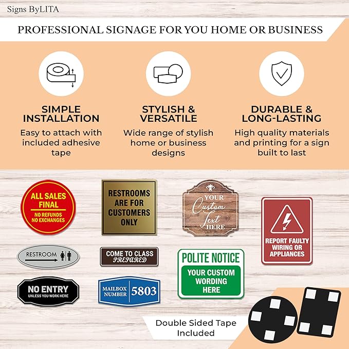 Standard Conference Room Sign - Blue/Gold - Large 10 Pack