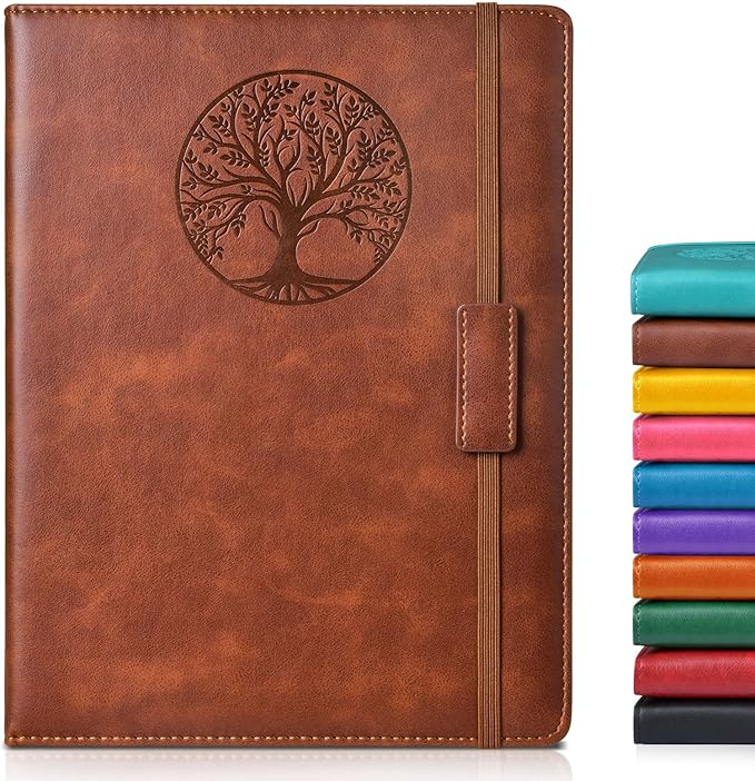 Biuwory Lined Journal Notebook for Women Men,256 Pages B5 Large Hardcover Leather Journals for Writing,Travel,Business,Work & School,College Ruled Notebooks for Note Taking,Diary Notepad 7.8"×10.2"