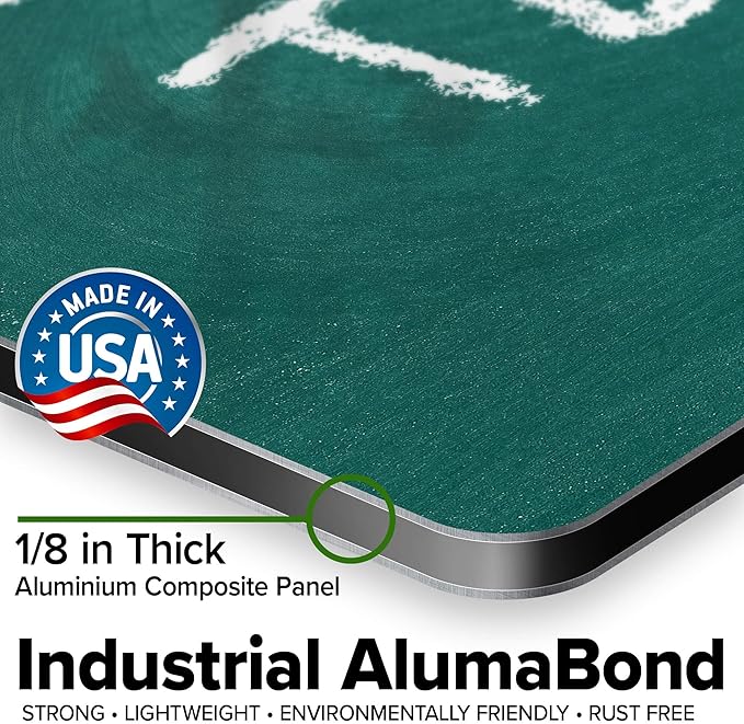 Custom Sign, Custom Street Sign, 11 Font Colors, 13 Font Styles, 4 Hole Options, 22 Sizes, 18x18 Inches, Rust Free DiBound, Fade Resistant, Made in USA by My Sign Center (Chalkboard Green)