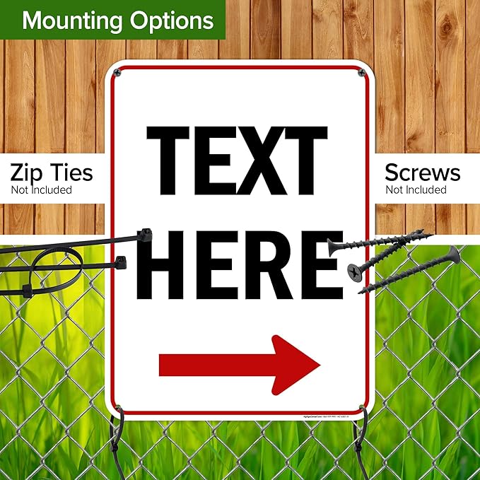Custom Arrow,Custom Directional Sign, Right Arrow, 18x24 Inches, 55 mil thick HDPE (high density polyethylene) Made in USA by My Sign Center