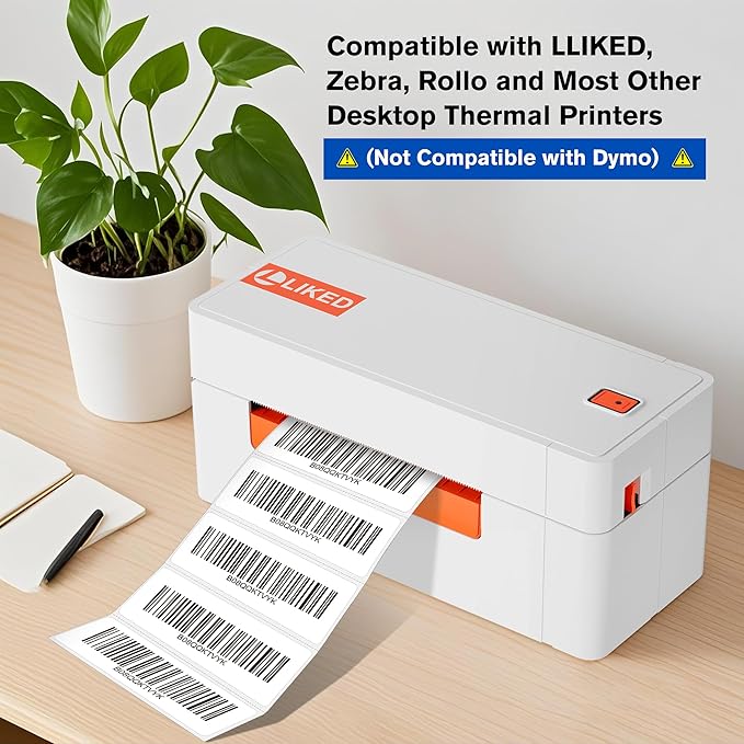 L LIKED 1" x 3" Blank Removable Labels with No Residue, Water and Oil Resistant, Use for Both Home and Office (1 Roll, 1400 Labels)