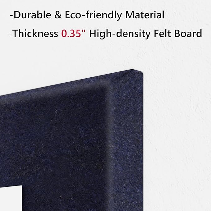 Neatsure Large Cork Board for Wall, 48" x 36" Bulletin Board with Pushpins, 12 Panels Felt Tiles Tack Push Pin Board for Office, Dark Blue