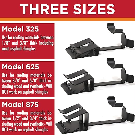 Grip Clip Roof Clips, Safe for Heat Tape, Electric Cable & Roof Heat Cable Installation, Prevents Roof Damage, Easy Nail-Free Outdoor Cable Clips, Your Ultimate Cable Clip (.625-25 Pack)