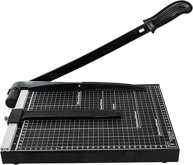 TEXALAN Precision Paper Cutter for A4/B5/A5/B6/B7, 10x13 inches, 70GSM Capacity, Metal Base Black