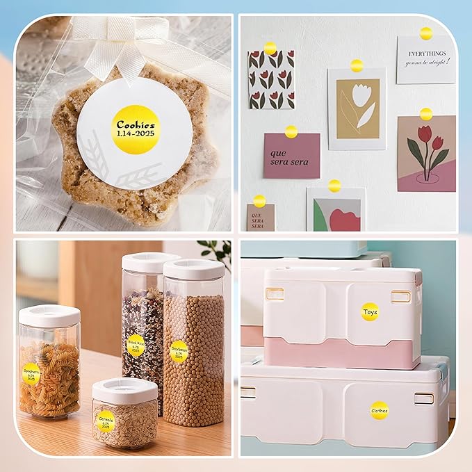 1 Inch Round Color Coding Labels, 1000 PCS Per Roll Gold Color Coded Dot Stickers, Round Color Dot Labels for Organizing, Filing, and Storage