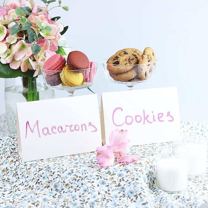 20 Pack White Blank Table Place Cards - Name Card for Weddings, Tent Signs for Food, Tags for Party Buffet, Blank Reserved Seating Card for Event, Name Place Card for Table Setting