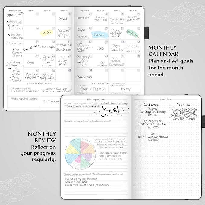 Legend Planner – Weekly & Monthly Life Planner to Hit Your Goals & Live Happier. Organizer Notebook & Productivity Journal. A5 (Black)