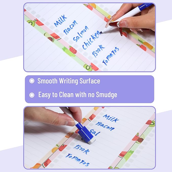 Mr. Pen- 4" x 12" Magnetic Dry Erase to Do List Set, 11 Pack, Fruit Style, 4X Dry Erase to Do List White Board, 6X Colorful Whiteboard Markers and 6" x 4" Magnetic Whiteboard Note