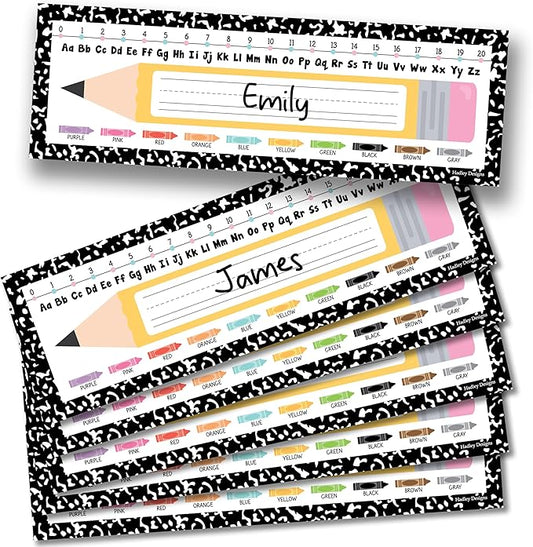 Desk Name Tags for Classroom – 36 Student Name Plates for Classroom Kindergarten, Preschool, 1st, 2nd & 3rd Grade, 14.5 x 4in Teacher Nameplates for Student Desks, Colorful Nametags