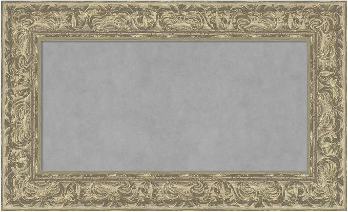 Amanti Art Silver Framed Magnetic Board 19x31 Small Vision Board for use with Magnets, 100% Metal Sheet to Display Items as Office Decor or for Home Organization in mudroom, Kitchen or Kids Room
