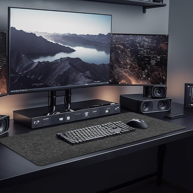 Large Felt Desk mat, 40''x16'' with Non-Slip Full Desk Mouse Pad,Office Computer Desk for Keyboard Mat,Felt Desk Mat for Desk Pad Protector（100x40cm）