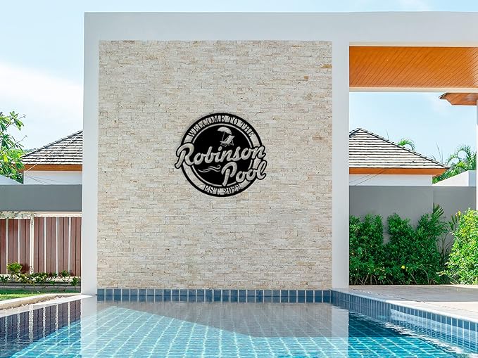 Swimming Pool Metal Sign, Personalized Pool Sign, Pool Metal Sign, Poolside Paradise Sign, Pool Signs and Decor Outdoor, Custom Pool Sign
