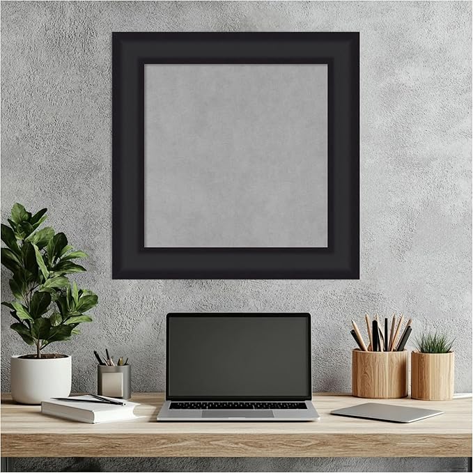 Amanti Art Black Framed Magnetic Board 21x21 Small Vision Board for use with Magnets, 100% Metal Sheet to Display Items as Office Decor or for Home Organization in mudroom, Kitchen or Kids Room