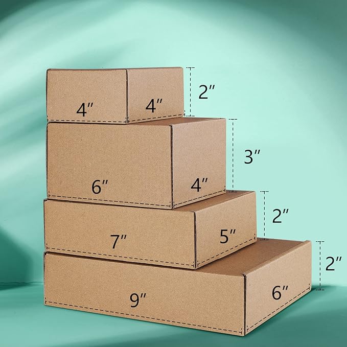 Eupako 9x6x2 Shipping Boxes Small Corrugated Cardboard Box - 25 Pack Brown Mailing Boxes for Packaging Small Business, Mailer Box