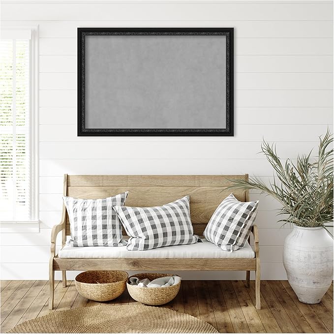 Amanti Art Black Framed Magnetic Board 28x40 Large Vision Board for use with Magnets, 100% Metal Sheet to Display Items as Office Decor or for Home Organization in mudroom, Kitchen or Kids Room