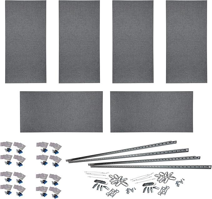 ATS Acoustics Home Office Residential Acoustic Treatment Room Kit Sound Absorbing Acoustic Panel 6 Pack for 50-100 Sq Ft (Charcoal)