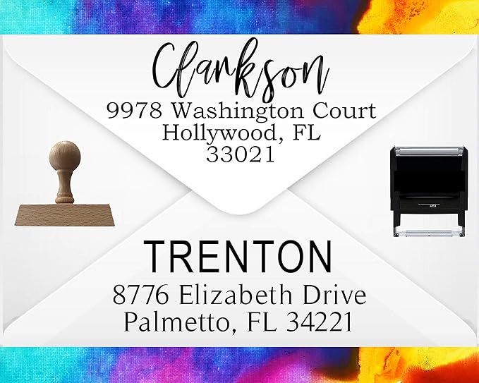 Address Stamp | Custom Address Stamper | Personalized | Self-Inking Return Address Mail | 3 Lines | Wedding | Custom Address Stamper | (House Warming Gift)