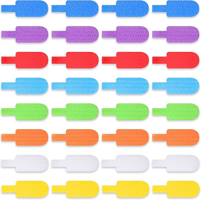 50 Pieces Cable Labels Multi Color Cord Wire Labels, Cable Tags and Wire Tags for Management and Classify for Electronics, Computers and More(Regular Style)