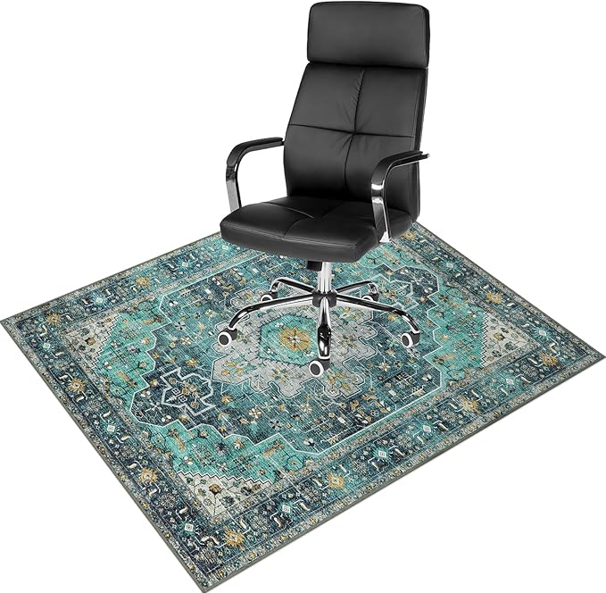 Anidaroel 48"x60" Chair Mat for Hardwood Floor/Tile Floor, Desk Chair Mats for Hard Floors, Under Desk Rug Protector for Rolling Chair, Computer Gaming Chair Mat, Low Pile Carpet Floor Mat