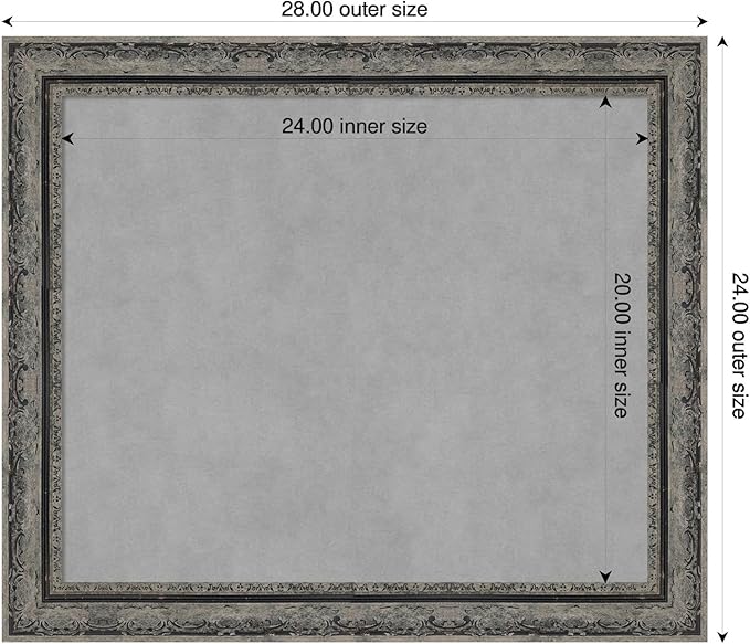 Amanti Art Black Framed Magnetic Board 24x28 Medium Vision Board for use with Magnets, 100% Metal Sheet to Display Items as Office Decor or for Home Organization in mudroom, Kitchen or Kids Room