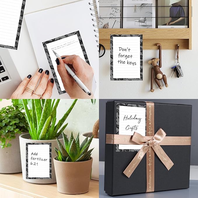 SXboxing Sticky Notes 4X6 Inches, 2 Pack Large Cute Self-Stick Pads, Bright Funny Memo Pads Easy to Stick for Home, Office Black Bats