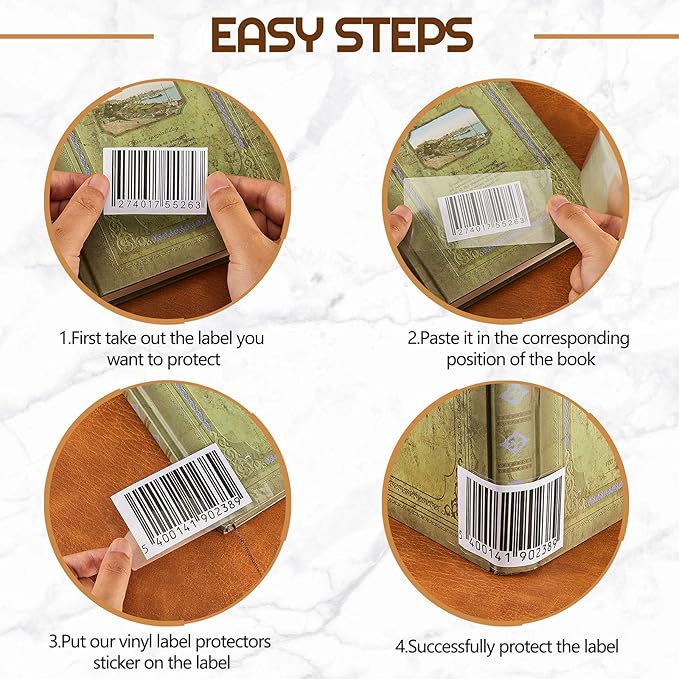 Zonon 500 Pcs Clear Labels Label Protector Clear Stickers Wafer Seals Waterproof Labels for Protecting Barcodes, Numbers and Stickers (4.05 x 2.04 Inch,Rectangle)