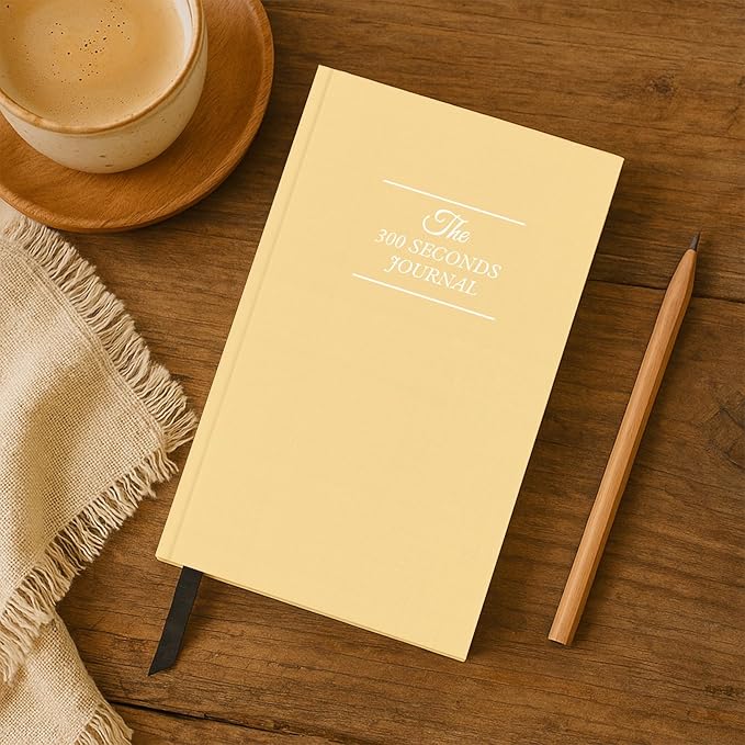 Gratitude Journal – 300 Seconds Daily Reflection with Prompts for Mindfulness, Self Care & Positive Thinking, 5 Minute Guided Journal Yellow Edition for Women & Men