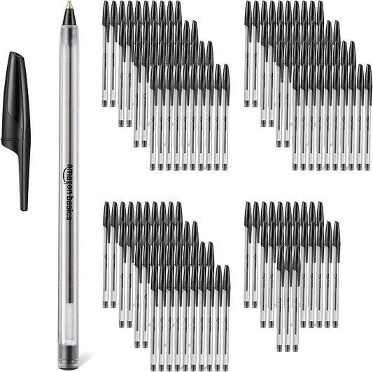 Amazon Basics Ballpoint Pens, 1.0mm, Black, 144 Pack