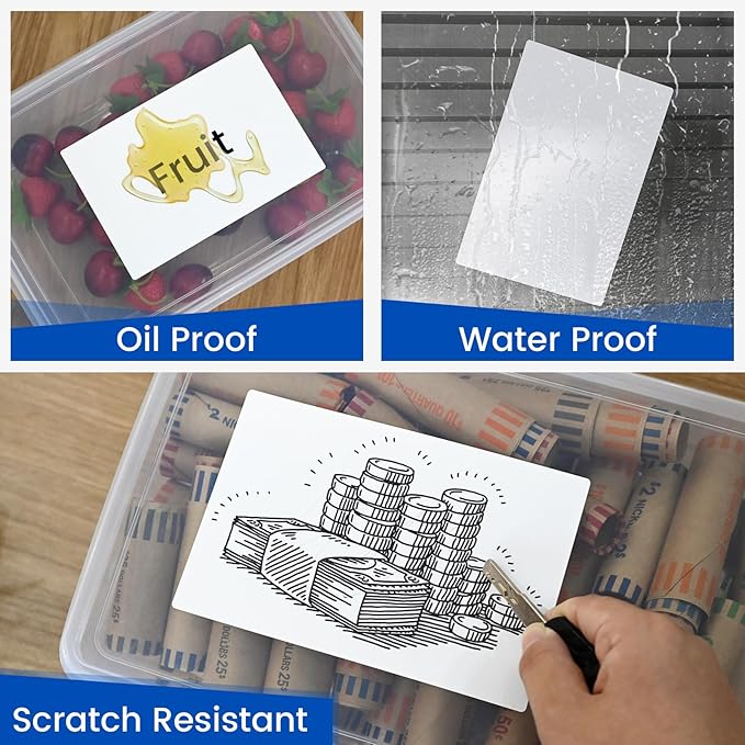 L LIKED 4" x 6" Blank Removable Labels with No Residue, Water and Oil Resistant, Use for Both Home and Office (1 Roll, 250 Labels)