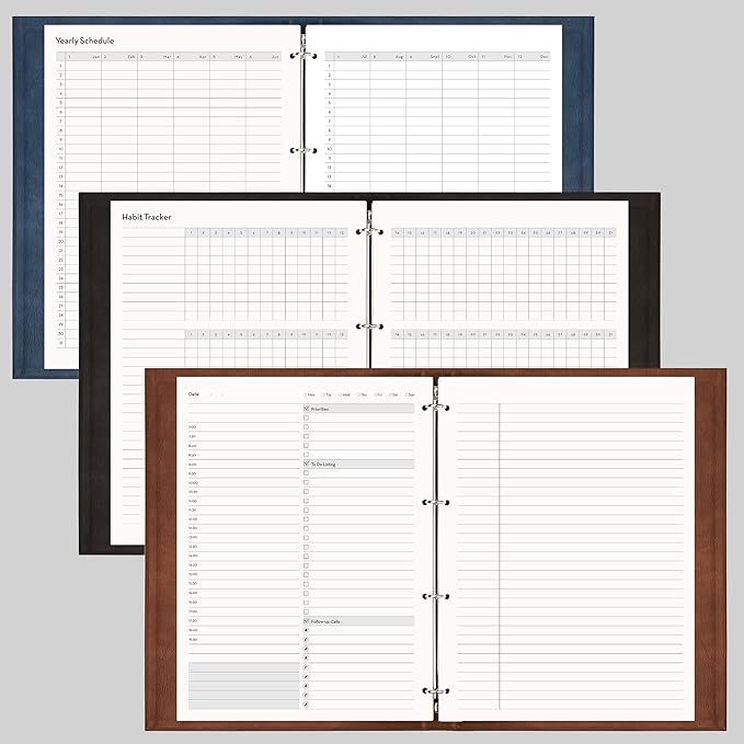 [EMSHOI Daily Planner Refill 8.5" X 11.5", 80 Sheets, 160 Pages Ring Binder Planner Inserts, Thick Cream Color Refill Paper, 100 GSM Loose Leaf, Paper Refills with Gift Box]