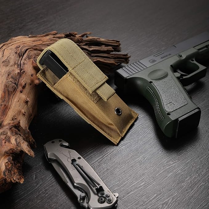 Tactical Single/Double Pistol Mag Pouch Outdoor Molle Open-Top Magazine Pouch for Glock M1911 92F