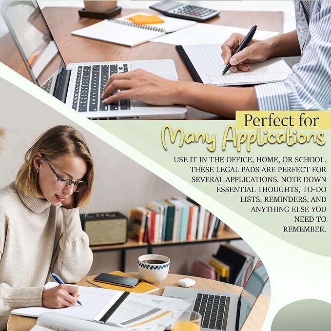 Emraw White Jr. Perforated Edge Legal Ruled Universal 50 Sheets Letter Writing Pad- 50 Ct. 5" x 8" inch (Pack of 12)