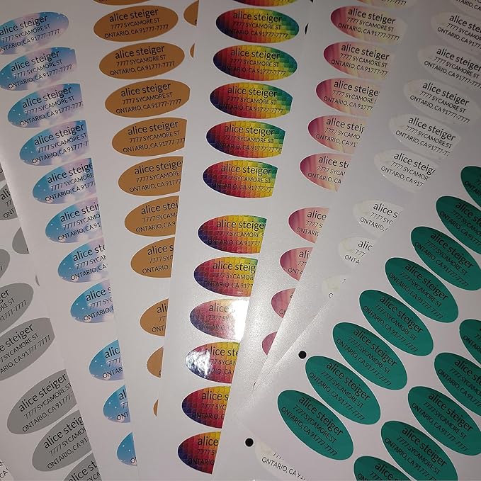 Made in USA Custom Return Address Stickers Labels Customized Mailing Label for Envelopes, Personalized Self Adhesive Flat Sheet Oval Labels