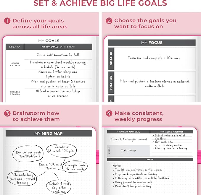 Clever Fox Planner Large – Undated Weekly & Monthly Planner for Productivity, Time Management & Goals – Organizer Journal – 7x10” (Hot Pink)