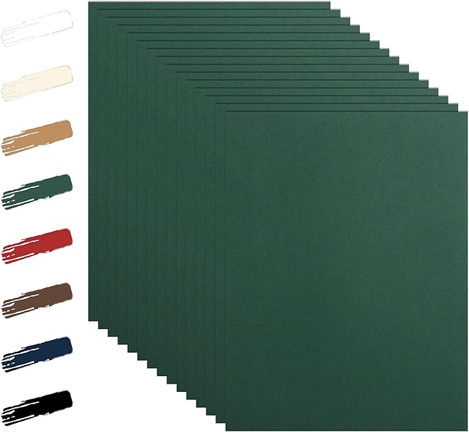 100 Sheets Dark Green Cardstock 8.5 x 11 Scrapbook Paper, 92lb Heavyweight Christmas Green Card Stock for DIY Making Cards, School Crafting, Greeting Cards, Birthday Party