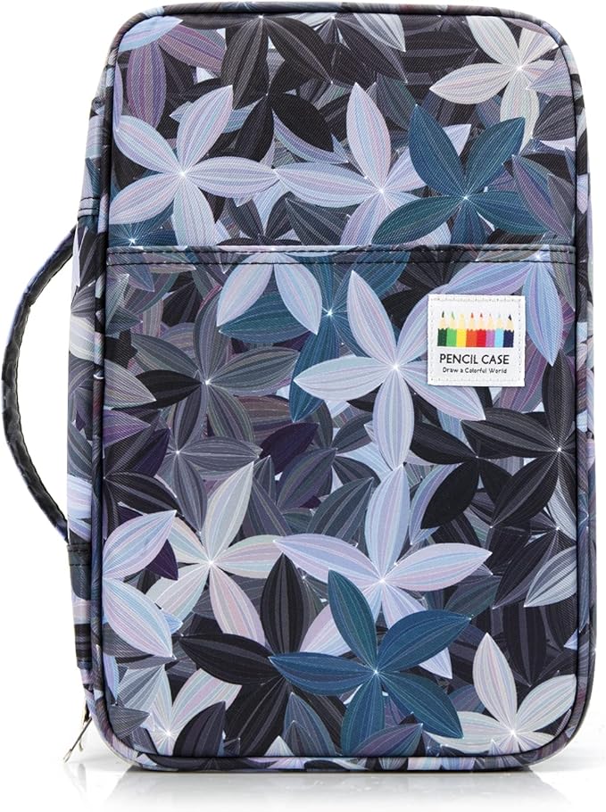 YOUSHAERS 300 Slots Pencil Case - Color Pencil Case Organizer Pen Case with Multilayer Holder for Prismacolor Colored Pencils & Gel Pen (Leaves)