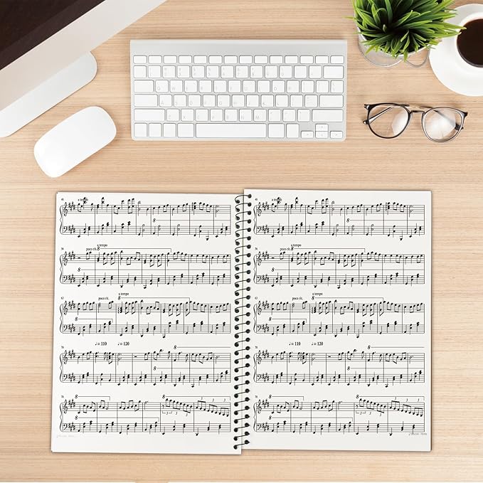 MOREYES Music Notebook Composition Manuscript Staff Notebook with 100 Pages 10.24x7.5 inch/26x19cm, Pink