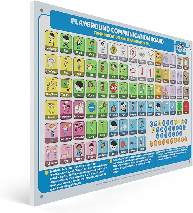 Outdoor Rated Plastic School Playground Communication Board - Weather-Proof Inclusive Communication Aid for Autism & Inclusive Play