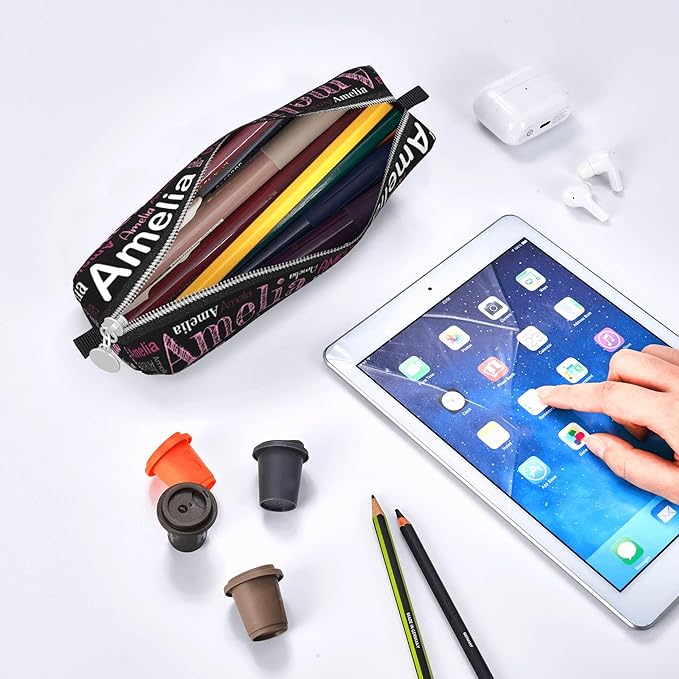 Custom Pencil Case, Customized Pencil Pouch With Zipper, Durable Personalized Pencil Bag, Stationery Desk Organizer Bags For Teens Boy Girls Kids Women