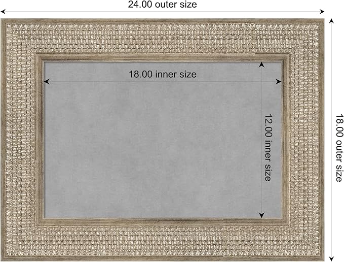 Amanti Art Silver Framed Magnetic Board 18x24 Small Vision Board for use with Magnets, 100% Metal Sheet to Display Items as Office Decor or for Home Organization in mudroom, Kitchen or Kids Room