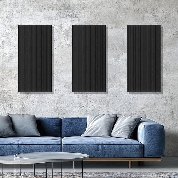 AUTORIFIC Acoustic Panels,5 Pack Sound Panels Noise Reducing for Walls,47.2"x23.6"x0.35" Soundproof Wall Panels,High-Density Acoustic Wall Panels,Decorative Wall Sound Absorbing Panel,Black