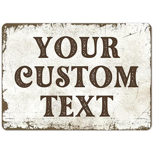 Rustic Custom Sign, Personalized Metal Signs, Gift for Him Men Dad, Man Cave, Indoor and Outdoor Use 12x18 Inches, ACM, Fade Resistant, Made in USA