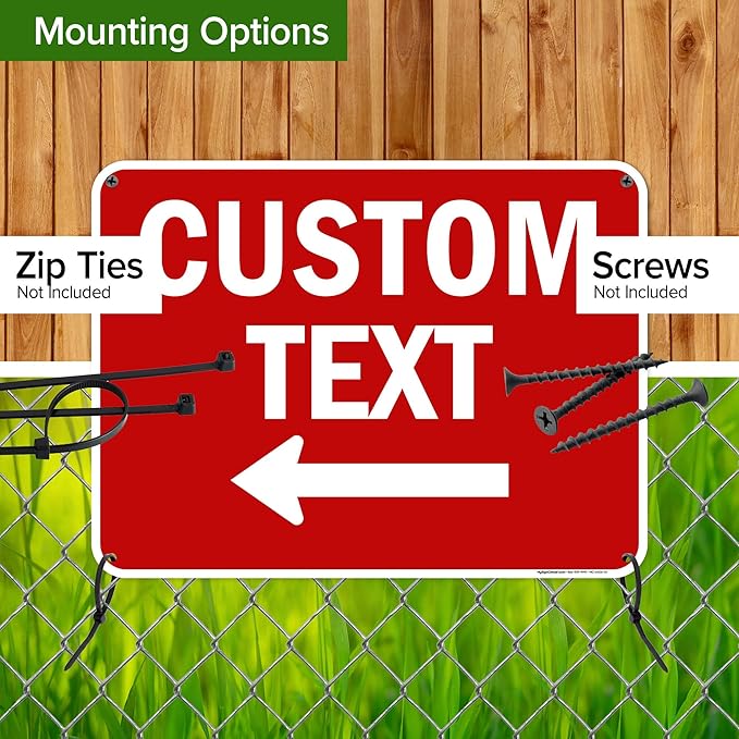 Custom Arrow,Custom Directional Sign, Left Arrow,18x24 Inches, 55 mil thick HDPE (high density polyethylene) Made in USA by My Sign Center