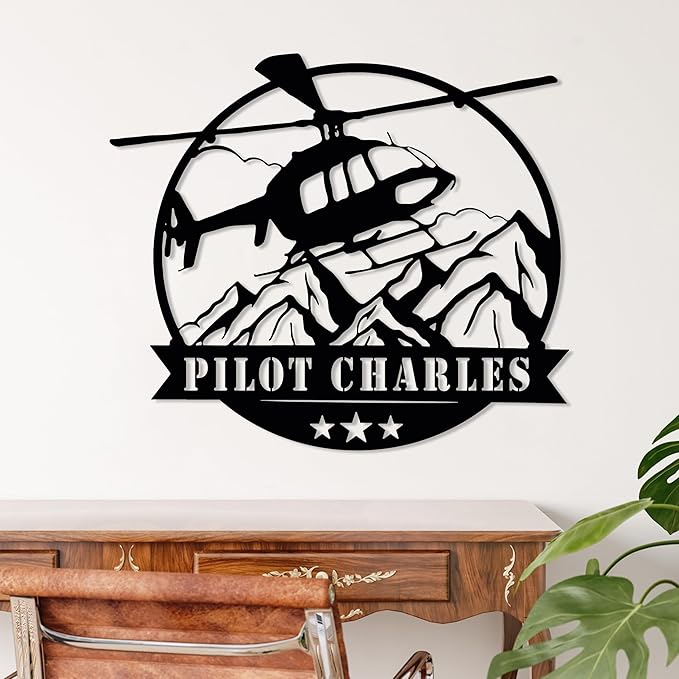 Personalized Metal Airplane Wall Art, Airplane Name Sign, Customized Pilot Name Sign, Airplane Hangar Sign Decor, Aviation Home Office Decor, Large Outdoor Decor, Pilot Gifts, Aircraft Lovers Gift