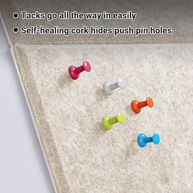 AKTOP Cork Board Bulletin Board 47"x35", 12 Pack Removable Felt Cork Board Tiles for Wall, Large Corkboard Notice Pin Board for Office, School & Home, 48 Safe Adhesive Tabs, 20 Push Pins, Latte
