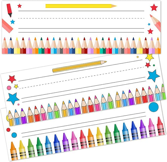 Name Tags for Classroom Cubbies, 30 Colorful Name Plates for Desks, Back to School Self Adhesive Name Tags Sticker for Teachers Elementary - A09