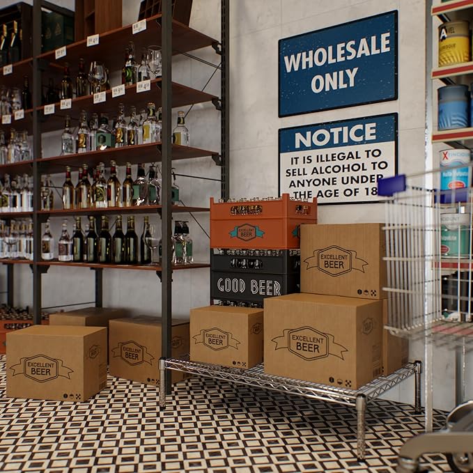 Regal Altair 24" Deep x 36" Wide x 8" Height Wire Shelving Kit | 1-Tier | NSF Commercial Storage Rack Unit