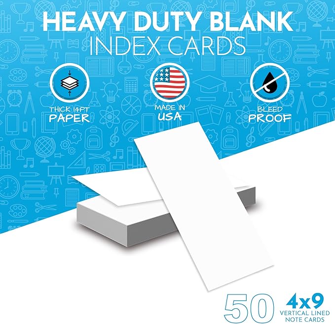 Home Advantage 4x9 Index Rack Business Marketing Note Cards Blank White